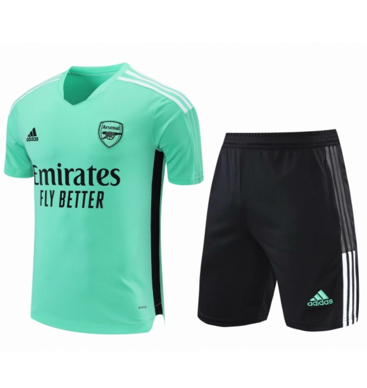 2021/22 Arsenal Green Training Kits Shirt with Shorts